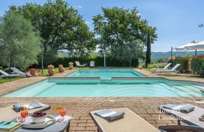 Landhus købe Asciano, Toscana, RIF 2992 Pool und Liegemöglichkeit
