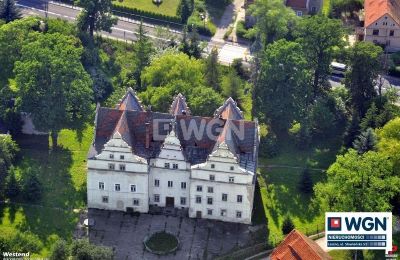 Zámek na prodej Wilków Wielki, Zamek w Wilkowie Wielkim, Dolní Slezsko,, Foto z dronu