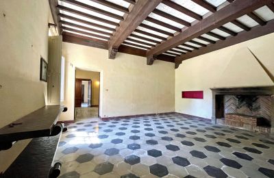 Historisk villa købe Siena, Toscana, RIF 2937 Wohnbereich mit offenen Kamin