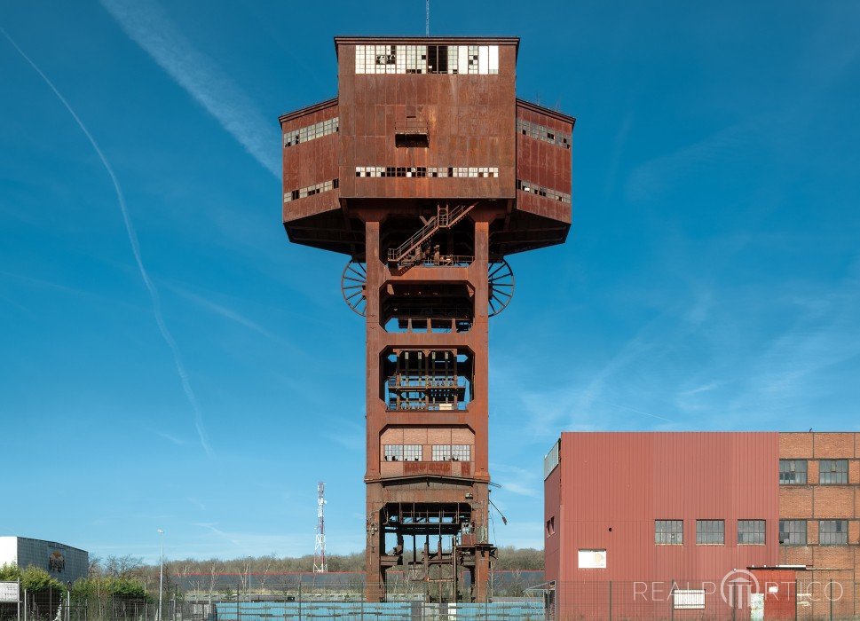Industriedenkmal der Kohle- und Stahlindustrie in Lothringen: Förderturm in Folschviller, Folschviller